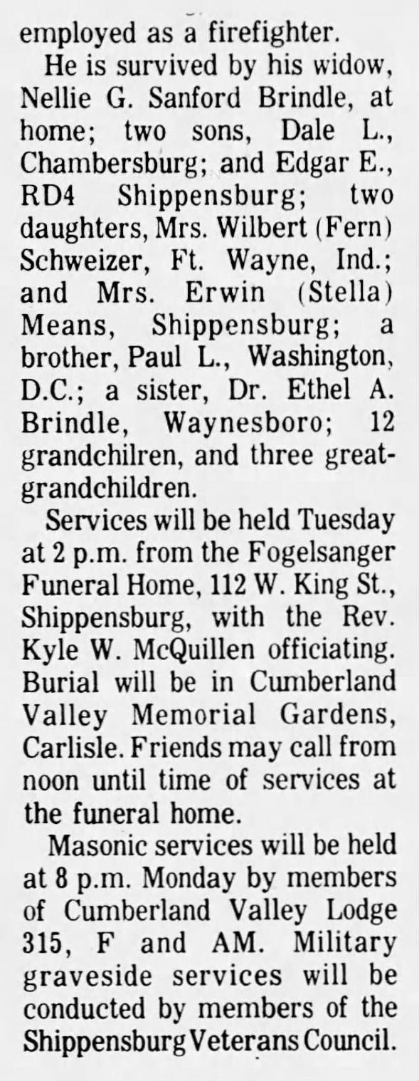 Brindle, Earl Smith obit pt. 2